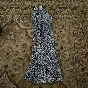 Speechless kids, blue cheetah print dress